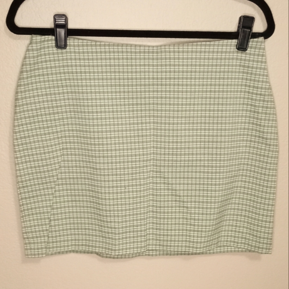 Awesome Green Plaid Miniskirt, Bought in the 80s, Zipper in Back
